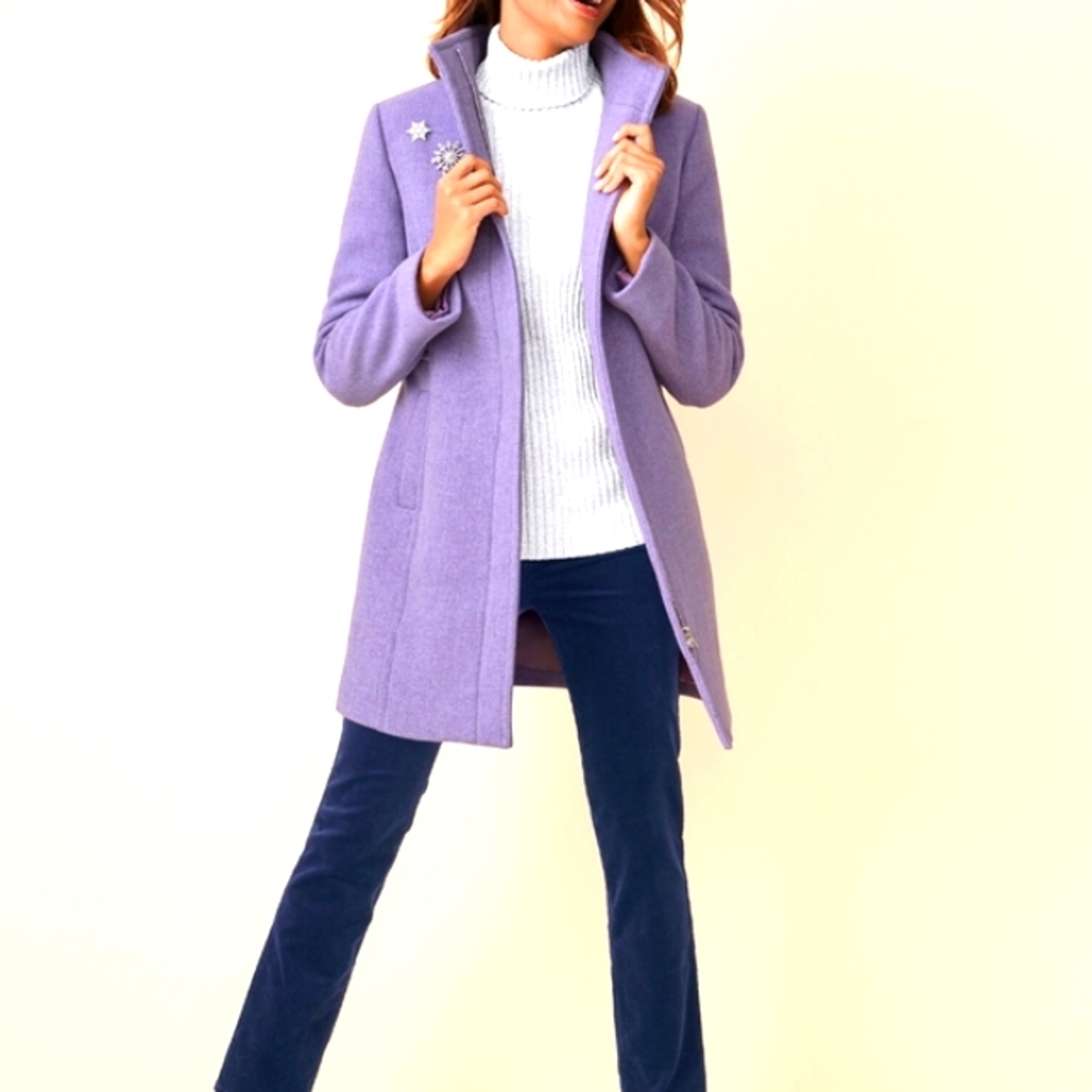 Talbots Albury Italian wool lavender stadium coat 4P